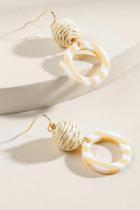 Francesca's Terri Rattan Drop Earrings - Ivory