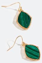 Francesca's Kaylin Semi Precious Stone Drop Earrings - Green
