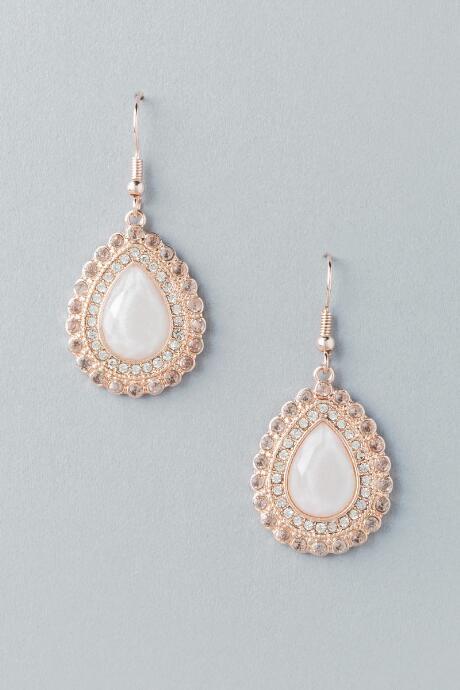 Francesca's Nora Teardrop Stone Earrings - Ivory
