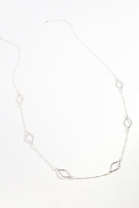 Francesca's Raina Morrocan Station Necklace - Silver