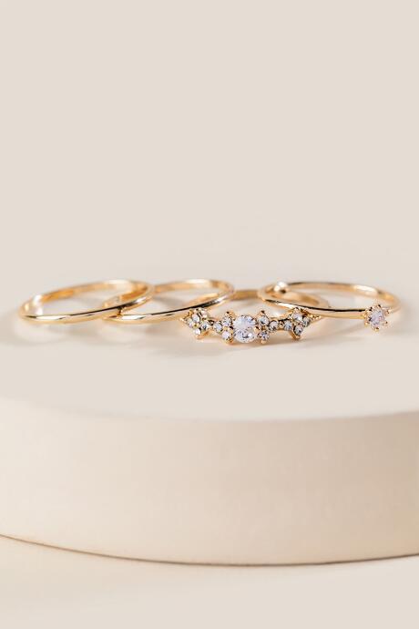 Francesca Inchess Angie Cz Cluster Rings - Gold