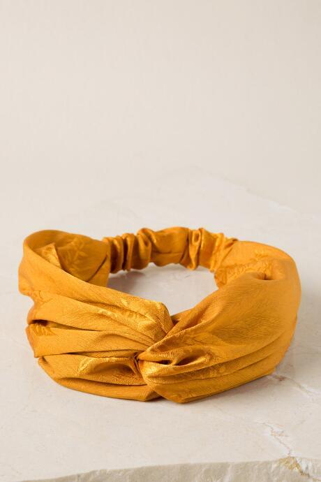 Francesca's Cindy Satin Floral Turban - Marigold
