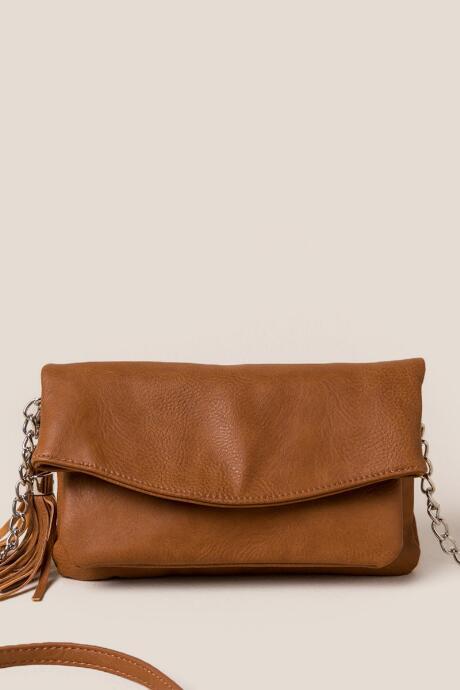 Francesca's Gianna Foldover Crossbody In Cognac - Cognac