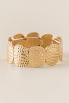 Francesca's Aegae Hammered Stretch Bracelet - Gold