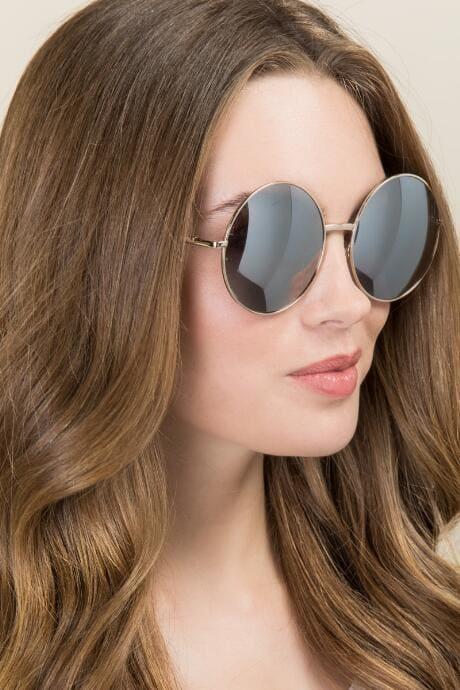 Francesca's Marama Oversized Round Sunglasses - Pink