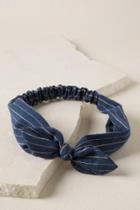 Francesca's Jace Striped Bow Headwrap - Navy