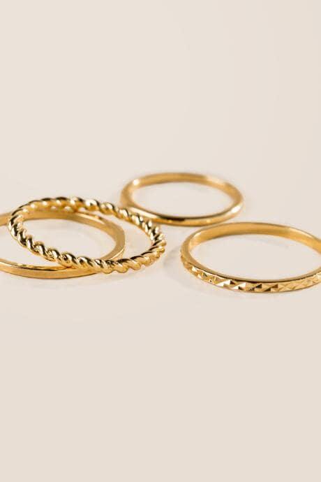 Francesca's Ophelia Stacking Ring Set - Gold
