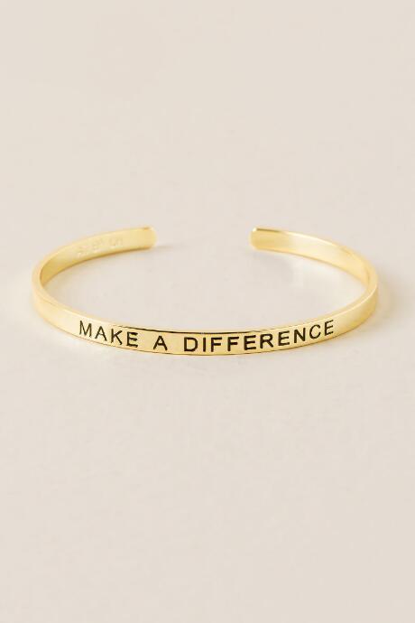 Francescas Make A Difference Engraved Cuff - Gold