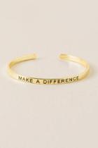Francescas Make A Difference Engraved Cuff - Gold