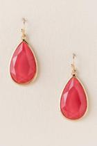 Francesca's Game Day Teardrop Earring In Deep Red - Garnet