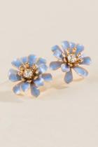 Francesca Inchess Lily Painted Floral Studs - Periwinkle