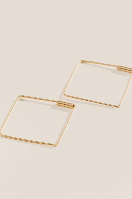 Francesca's Carina Square Hoop Earrings - Gold