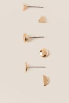 Francesca's Chrissie Triangle Circle Stud Earring Set - Gold