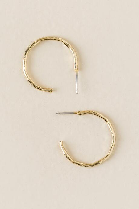 Francesca's Ashanti Bamboo Tube Hoop Earring - Gold