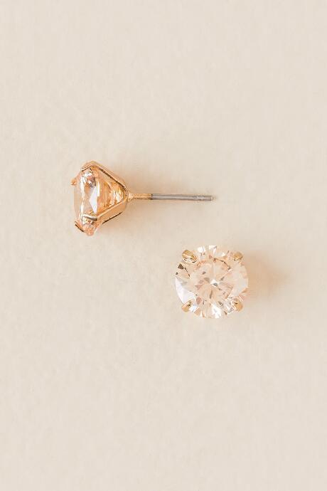 Francesca's Skylar Cubic Zirconia Stud Earring - Crisp Champagne