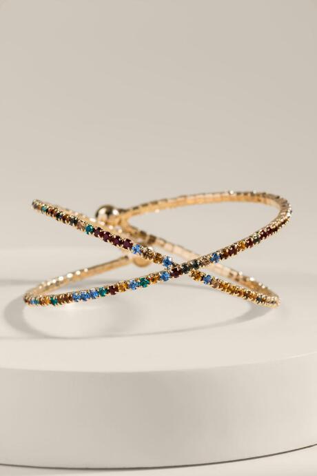 Francesca's Tessa Rainbow Criss Cross Cuff - Multi