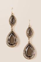 Francesca's Camille Pav Bottom Double Drop Earring - Gray