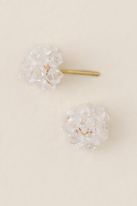 Francesca's Jacy Woven Bead Cluster Stud Earring - Clear