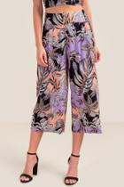 Francesca's Mercedes Button Front Culottes - Lavender
