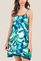 Francesca's Dalilah Palm Print Swim Cover-up - White