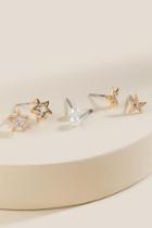 Francesca's Elyssa Star Studs Set - Crystal