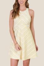 Francesca's Tori Metallic Striped Woven Dress - Sunshine