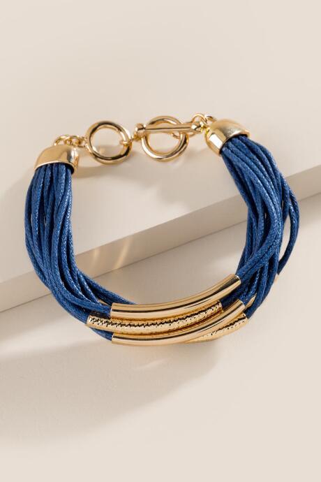 Francesca's Hillary Multi Cord Bracelet - Navy