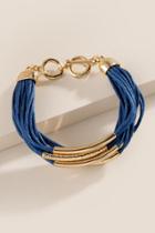 Francesca's Hillary Multi Cord Bracelet - Navy