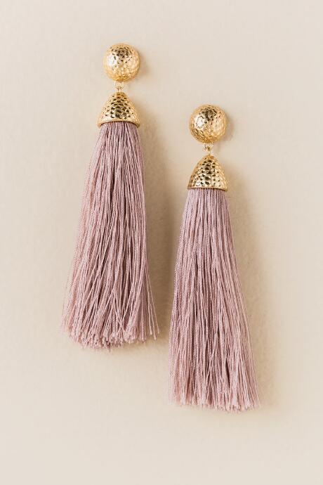 Francesca Inchess Alissa Mauve Tassel Earrings - Mauve
