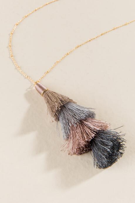 Francesca Inchess Ansley Tiered Tassel Pendant - Mauve