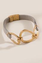 Francesca's Hadley Leather Bracelet - Taupe