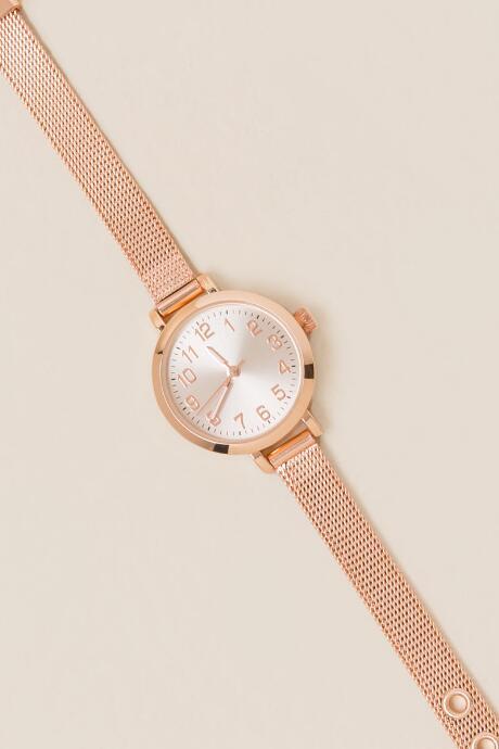Francesca's Lora Mesh Band Watch - Rose/gold