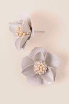 Francesca's Melina Pearl Flower Stud Earring - Ivory