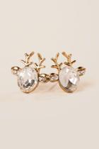 Francesca's Reindeer Crystal Stud Earring - Crystal