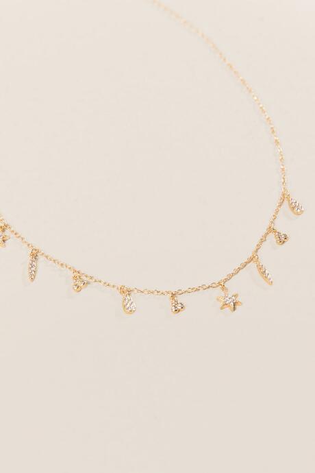 Francesca's Rita Cubic Zirconia Charm Necklace - Gold