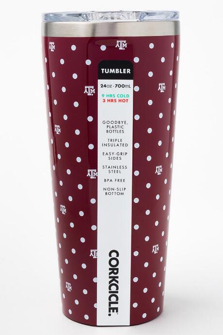 Corkcicle Tamu Polka Dot Tumbler - Maroon