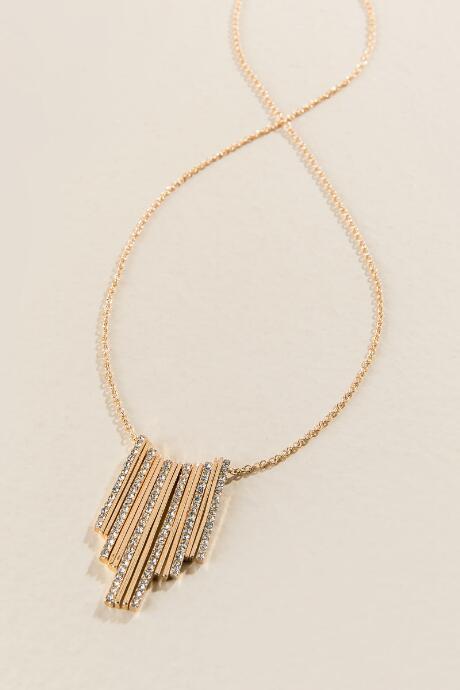 Francesca's Britney Crystal Pendant Necklace - Gold