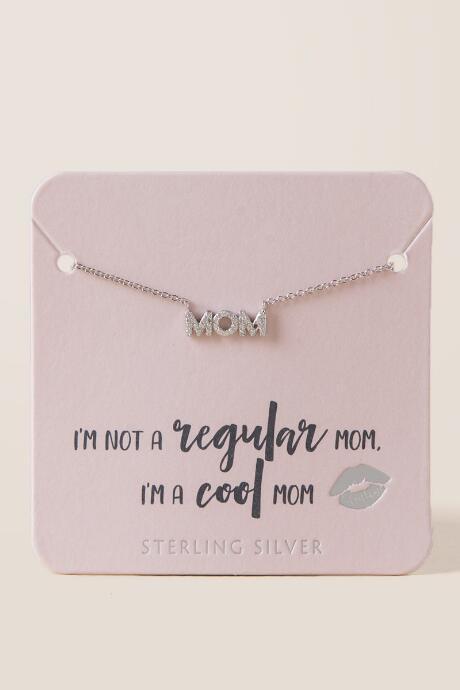 Francesca's Cubic Zirconia Mom Pendant - Silver
