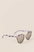 Francesca's Kaliyah Marble Rose Gold Sunglasses - Black/white