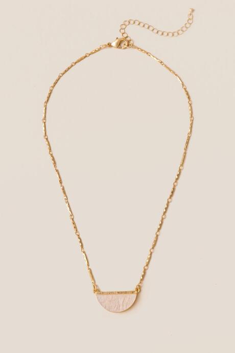 Francesca's Elaine Crescent Pendant Necklace - Ivory