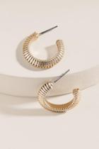 Francesca's Mabrey Textured Hoop Earrings - Gold