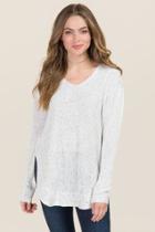Blue Rain Alden Rounded Hem Tunic Sweater - Gray
