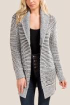 Francesca's Darla Shawl Cardigan - Taupe