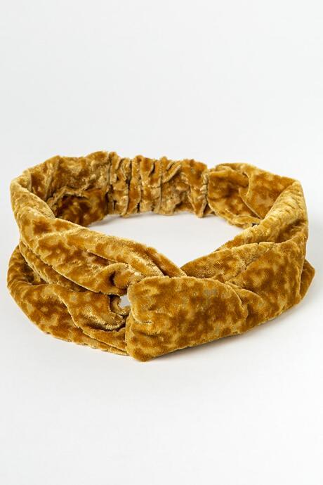 Francesca's Vera Velvet Top Knot Headwrap - Mustard