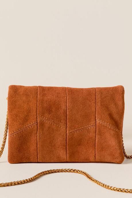 Francesca's Sioban Patchwork Crossbody - Brown