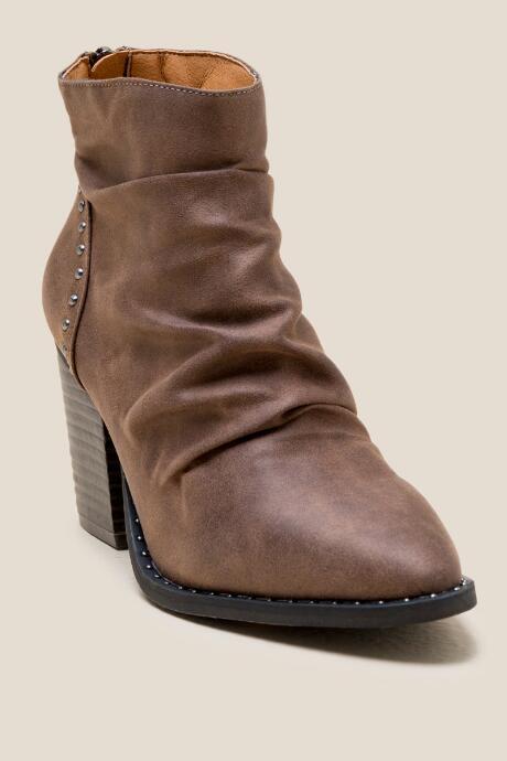 Lust For Life L4l Halo Scrunch Studded Ankle Boot - Taupe