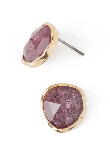 Francesca's Vinnie Facet Organic Stud In Wine - Wine