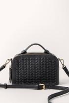 Francesca's Mia Crossbody Black Whipstitch Handbag - Black