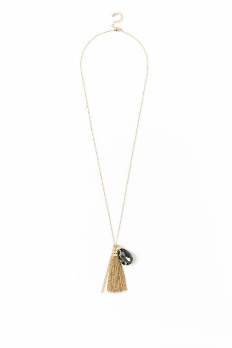 Francesca's Trevva Charm Cluster Necklace - Gray