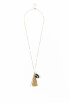 Francesca's Trevva Charm Cluster Necklace - Gray